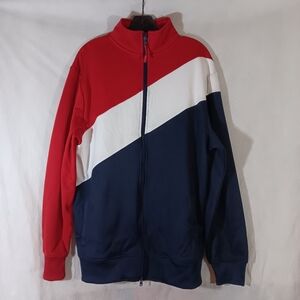 Foot Locker Mens Large Zip Up Jacket Track Athletic Red Blue White
